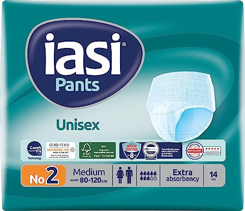 IASI Pants UNISEX, 14 Mutande Assorbenti monouso, Assorbenza EXTRA, Taglia M, 14 Unità