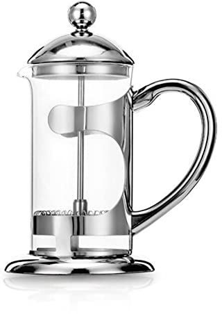 Daoyuan French Press Kaffeemaschine Kaffeebereiter, 304 Edelstahl Kaffeepresse Mit 3 Stufen Filtersystem, Kaffeekanne Teepresse Aus Borosilikatglas, Hitzebeständig Langlebig, Leicht Zu Reinigen