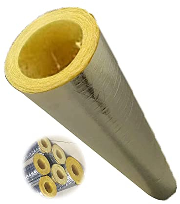 TRGCJGH Self-adhesive Opening Glass Wool Tube Shell, Rock Wool Tube Shell, Steam Pipe Boiler Insulation, Insulation Tube With Aluminum Foil,3 * 1.2in