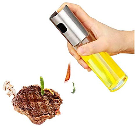 Aceitera y vinagrera Antigoteo Dispensador de aerosol Dispensador Vinagre Ayección de aderezo Portable, botella de vidrio de aceite de oliva a la parrilla 100 ml, for cocina, cocina, ensalada, pan for
