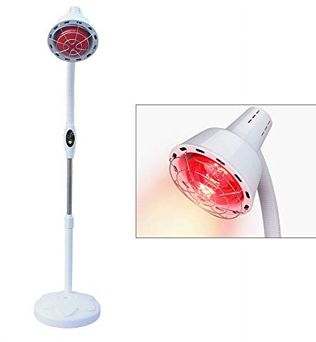 Rotlichtlampe Infrarotlampe, 275W 220V Home Infrarotlampe mit Ständer, 0-115°C Temperatur Einstellbar Rotlicht Strahler Wärmelampe, 360° Infrarot Lampen für den Ganzen Körper