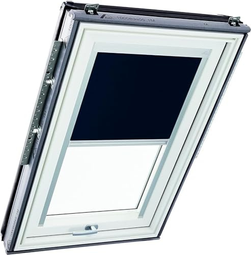 Tenda Oscurante Originale Roto ZRV - Guide di Scorrimento Laterali Argento - per Finestre da Tetto delle Serie R6/R8, i8 e Classic 64/84 - Dimensioni 114/098 | 11/09 - Colore del Tessuto Blu