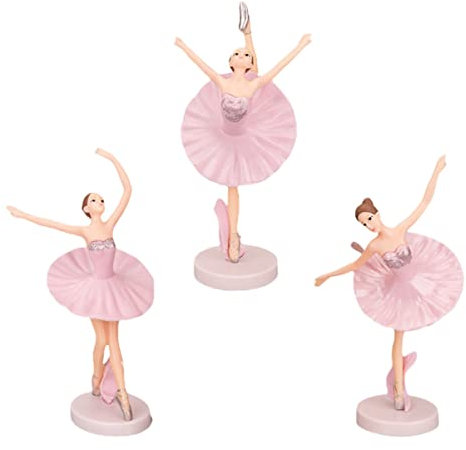 SAFIGLE 3stücke Ballerina Ornamente Aus PVC Für Mädchen Als Cupcake Topper Und Home Decor Verarbeitung Stabiler Sockel Langlebig Und Unverwüstlich