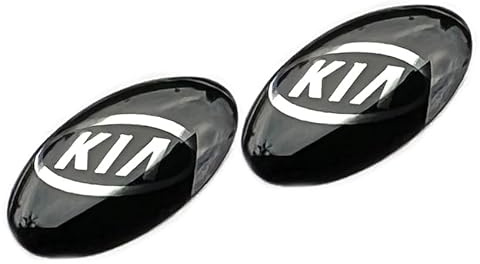 2 Stück Aufkleber 14mm Diameter für-KIA Sticker mit Emblem. Mit einem transparent Silikonshutz (14mm)