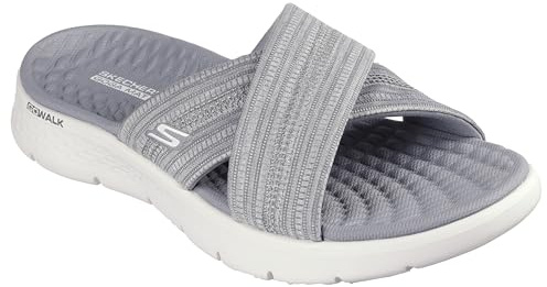 Skechers Damen GO Walk Flex Sandale Impressed, Grey Textile, 39 EU