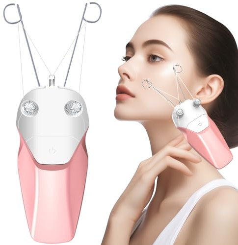 WAYCOM Facial Threading Hair Removal for Women, USB Rechargeable Electric Hair Removal Device - Threading Epilator Face Razors for Women, Chin, Lip, Arms, Legs, Cotton Thread & Pearl Powder Included