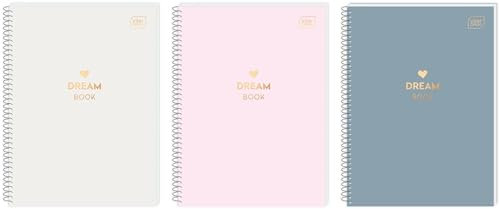 Interdruk 5x Collegeblock Spiralnotizbuch A5 kariert 80 Blatt 70g/m² Dream Book