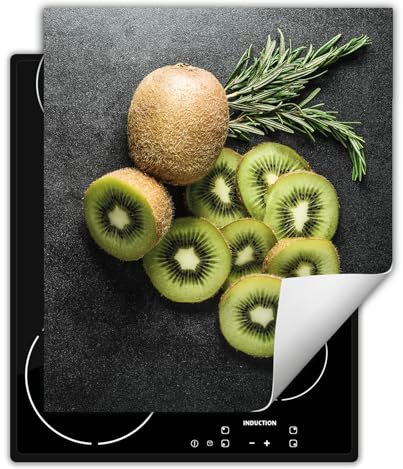 DarHaus Herdabdeckplatte Einteilig Ceranfeld Abdeckplatte Induktionsschutz Küche Deko Vinyl Matte Aufrollbar 45x52 cm, schiefer - Kiwi