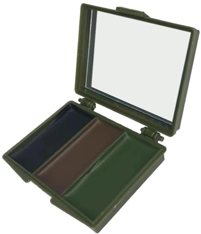 Maquillaje de aceite de camuflaje facial, Maquillaje de camuflaje facial - Pintura facial de camuflaje | Pintura facial de caza multicolor, ocultación de camuflaje compacta, espejo de maquillaje de co
