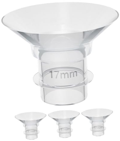 Vaguelly 4 Stück Flanscheinsätze aus Silikon für Tragbare Milchpumpen 17mm Durchmesser Robust mit Glatter Oberfläche Praktisches Zubehör zum Stillen