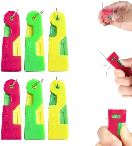 Automatischer Nadeleinfädler, neuer Nadeleinfädler für Nähmaschinen zum Handnähen, Sticken und für Kreuzsticharbeiten, kompatibel mit verschiedenen Nähmaschinen, Farbe zufällig (6 PC)