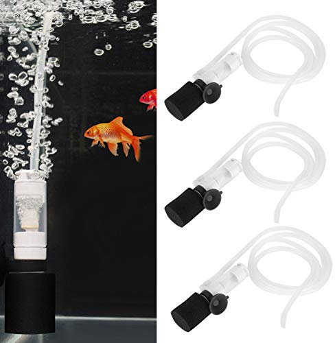 Mini-Luftpumpe für Aquarien, 3 Stück, Ultra-leise, Sauerstoffbelüfter für Aquarien, Zubehör, tragbarer Bubbler, Generator für kleine Tanks mit Stein und Silikonschlauch