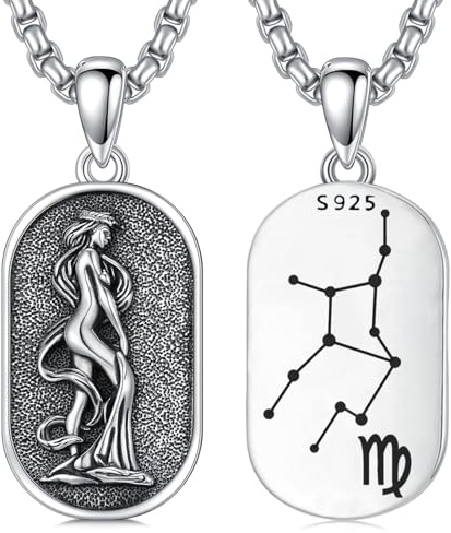 enjoylifecreative 12 Zodiac Sign Necklaces 925 Sterling Silver Constellations Pendant Chain Horoscope Astrology Jewellery Gifts for Men