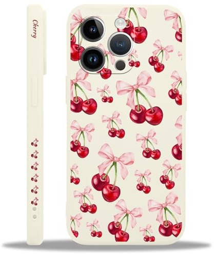 Yoedge Handyhülle für iPhone 11 Pro Hülle, Aesthetic Blumen Schleifen Pink Muster Niedlich Design Mädchen Frauen Cover, Silikon Stoßfest Case Kratzfest Schutzhülle für iPhone 11 Pro 5,8,Kirsche