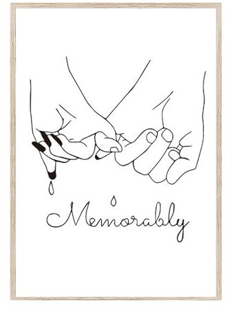 pclapora Laminas Decorativas, 20 x 30cm Pósteres de Lienzo Minimalistas Abstractos de Manos Tomadas, Cuadros y Láminas Tomados de La Mano Imagen para Sala de Estar, sin Marco