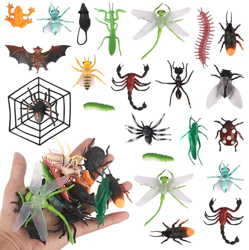 Rsstarxi Insects Cake Topper Decorations with Frog Spider Bat Mouse Wildlife Animals Theme Cake Pick for Baby Shower Kids Birthday Spoof Party DIY Cake Decorations