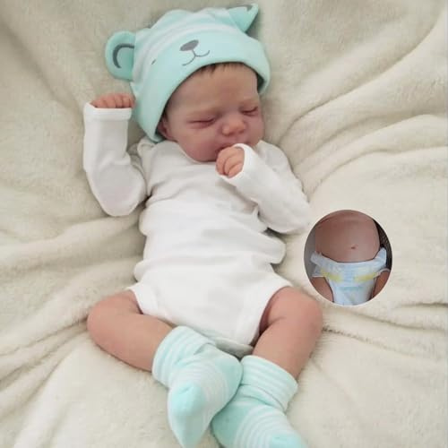 Anano 50 cm Full Silikon Reborn Docka, Baby Reborn Silikon Full Body Realistisk, Realistisk Baby Docka Babydockor Silikon, Baby Newborn Av Silikon Realist (Farm)