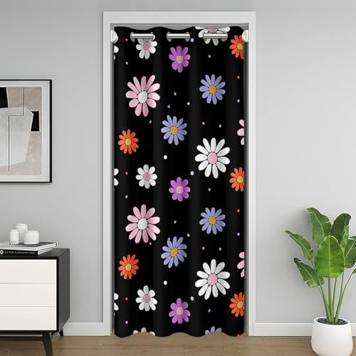 Homemissing Süße Blumen Vorhang für Innentür Raumteiler Jungen Mädchen Garten Blumen Türvorhang 150x203cm atmungsaktive weiche Daisy Bunte Schlafzimmerdekoration
