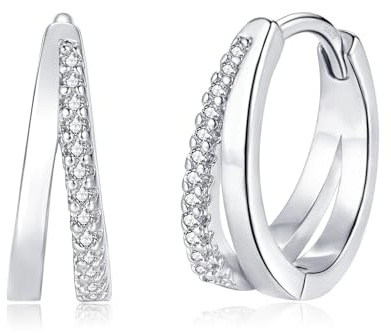 Loutade Creolen Silber 925 Hypoallergen 925 Sterling Silber Doppelt Creolen