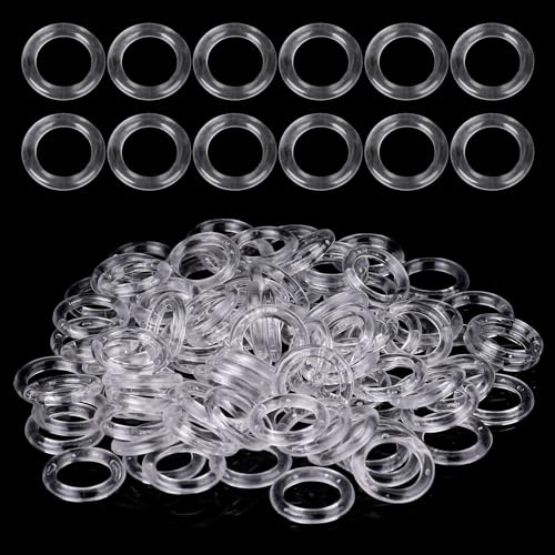100pcs Roman Blind Rings Clear Plastic Rings Blind Curtain Ring Plastic Drapery Ring for Roman Shades, Clear Blinds Curtains Cafe Curtain Hardware for DIY Blinds, Curtains