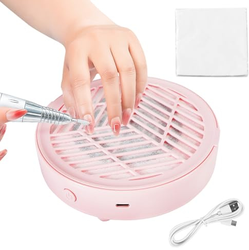 Nagelstaubsammler, kompakter Vakuumventilator, Staubsammler, elektrische Staubabsaugmaschine mit 10 Filtern, Acryl-Nagelpolitur für den Heimgebrauch für Nagelstudio Zuhause