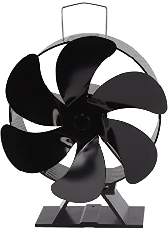 EOJDDPA 6 Blades Fireplace Fan Heat Powered Wood Stove Fan Silent Thermoelectric Wood Burning Air Circulation Fan for Home Aluminium Alloy 773g