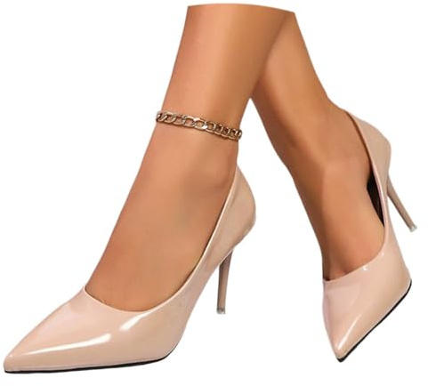 Onsoyours Escarpins pour Femme Chaussure à Talon Haut Pointu Stiletto Élégants Confortables Mode Urbain Chic A Abricot 40 EU