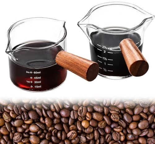 WORUIB 2 PCS Espresso Cups, Espresso Shot Glass, Coffee Measuring Glass for Home and Cafe Use, Durable Design with Precise Measurements
