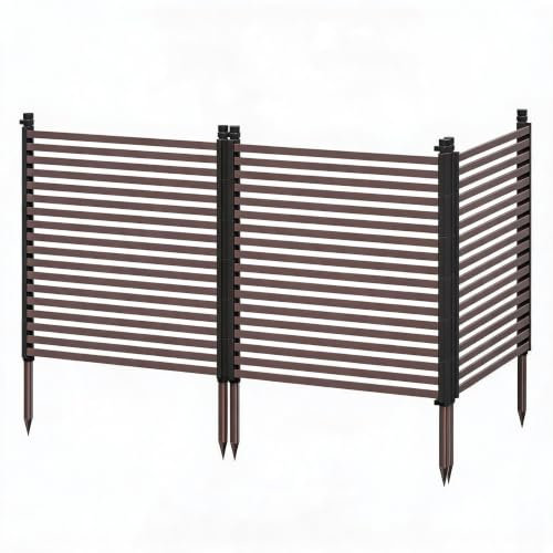 Koioplie Metall Gartenzaun 3er Set 120x274 cm, braun, wetterfest rostfrei | Dekorativer Sichtschutz, stabile Bauweise, geeignet für Beetumrandung und Grundstücksabgrenzung