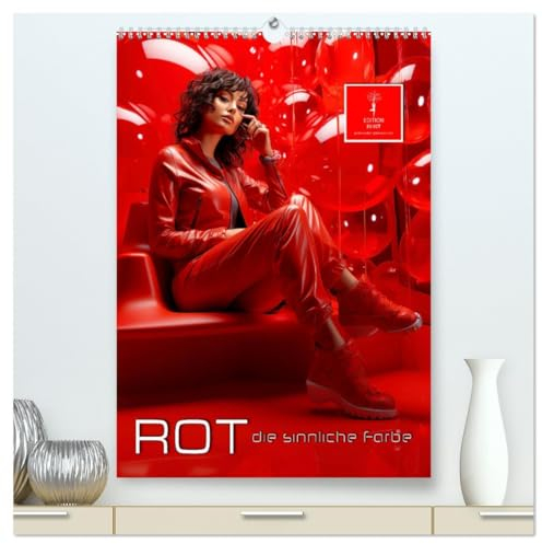 Rot, die sinnliche Farbe (hochwertiger Premium Wandkalender 2025 DIN A2 hoch), Kunstdruck in Hochglanz