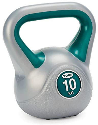 York Fitness Vinyl Kettlebell - Home Gym Equipment Perfekt für Bodybuilding Gewichtheben Training Kettleball