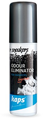 Kaps Schuhdeo und Geruchsneutralisierer für Sneaker und Freizeitschuhe mit Grapefruit – Schuhspray gegen Geruch und Silberspray für Schuhe – Kaps Sneakers Odour Eliminator
