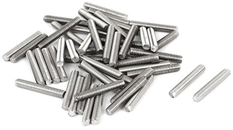 sourcing map 50 Stück Gewindestangen M4x25mm Edelstahl 304 Gewindestift Metrischem Vollgewinde Bar Gewindestäbe für Befestigung CNC-Werkzeugmaschinen 3D-Drucker Industrie Geräte