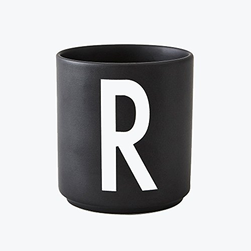 Design Letters - Becher - Buchstabentasse - Buchstabe: R - Porzellan - Schwarz - Arne Jacobsen