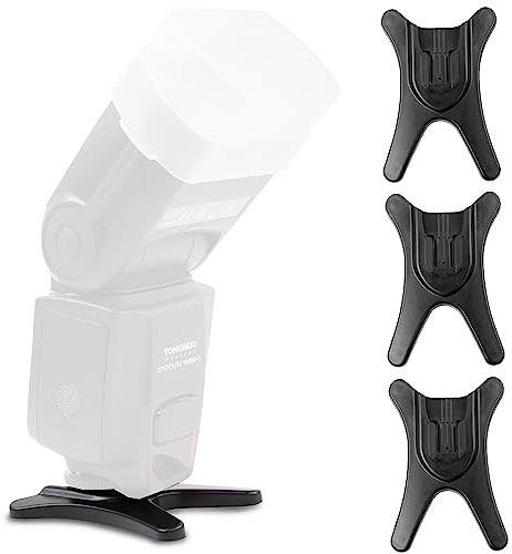 ECENCE 3X Flash Stand with Integrated 1/4 inch Tripod Thread Universal for Standard ISO Flash Stand e.g. Compatible with Nikon Canon Olympus Panasonic Penta Sigma Metz Nissin Yongnuo