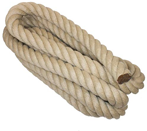 HAMBURGER TAUWERK-FABRIK EST. 1901 Handlaufseil/Absperrseil 30mm ø Nature Touch – Naturfarben - Polyhanf (Preis per Meter)