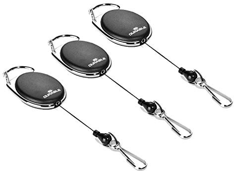 Durable Schlaufenclip Jojo Style (mit Federhaken) (Schwarz, 3er Set)