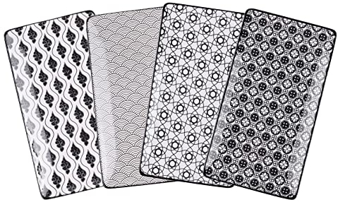 vancasso serie Haruka Vajillas de Porcelana 4 Piezas Platos Rectángulo Platos Llanos Japonés Platos para Sushi, Postre