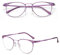 Lunettes de Lecture pour Femmes et Hommes Lecteurs Lunettes de Lecture Ordinateur Montures Métalliques à Mode Aide à Lecture Charnières à Ressort Lumière Bleue Aide Visuelle de Blocage, Purple, 2.5