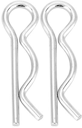 Edelstahl Splinte Set, R Clips Splinte Sortiment Kit Edelstahl Splinte Sicherheitssplinte 4 Größen 1,6/1,8/2/2,5 mm Haltefeder Anhängerkupplung Splinte für LKWs Traktoren Rasenmäher (2 x 40 mm)