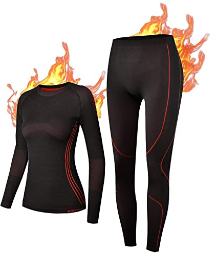 NOOYME Women's Ski Thermal Base Layer Underlayer Top & Leggings Set