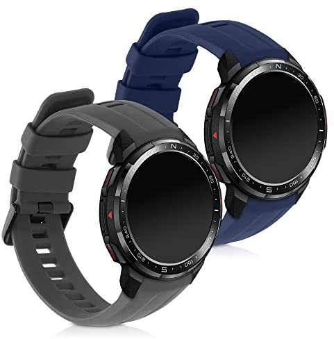 kwmobile Bracelet compatible avec HONOR Watch GS Pro bracelet - 2x bracelet de rechange en silicone pour fitness tracker