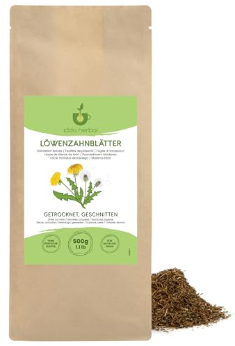 IDDA Herbal Pissenlit Tisane 500g, Feuilles Séchées et Coupées pour Infusions, Tisane Pissenlit