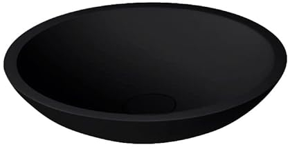 StoneArt Waschbecken Mineralguss Aufsatzwaschbecken Waschtisch Handwaschbecken Waschschale für Bad und GÄSTE WC LC116 38x38cm schwarz matt