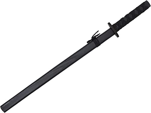 Vnnigmn Épée en Bois Katana pour Enfants, Accessoires de Carnaval, Jouet d'extérieur pour Cosplay Halloween, 55 cm (Noir)