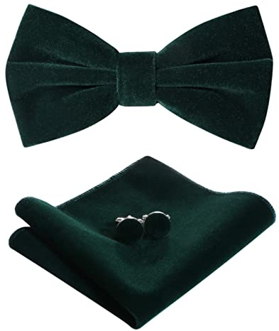 HOULIFE Fliege Herren Set - Verstellbare Fliege aus Samt Vorgebunden Fliege | Verstellbares Band, Einheitsgröße für alle, Leicht zu tragen, Geschenkbox-Paket, für Party & Hochzeit