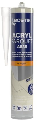 Bostik Sellador Acryl Parquet – Color Beige – Masilla Acrílica para Juntas de Parquet y Suelos Laminados – Secado Rápido – Fácil de Lijar – Compatible con Todos los Barnices – Cartucho 300 ml