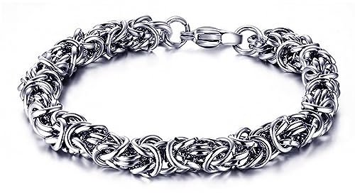 Armkette Herren Edelstahl, Schwer Glieder Cuban Link Armband, Herren Armband Panzerkette für Männer/Jungen, Armreif Hip Hop Rapper Modeschmuck