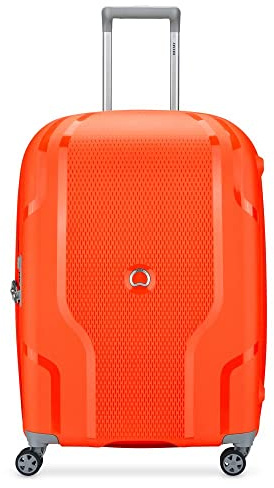 DELSEY Paris – Clavel (Recyceltes Material) – Hartschalenkoffer 70 cm x 47 cm x 28 cm – 77 L – L – Mandarinenorange