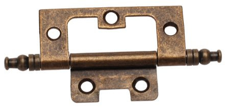 Tiuimk Pack of 10 Antique Bronze Flush Hinges - Medium Duty Inset Door Hinges - Small Cupboard Door Hinges